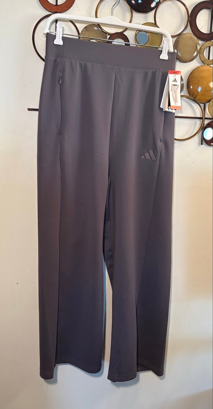 Adidas Women's medium Wide Leg Pant with Pockets Grey Strata